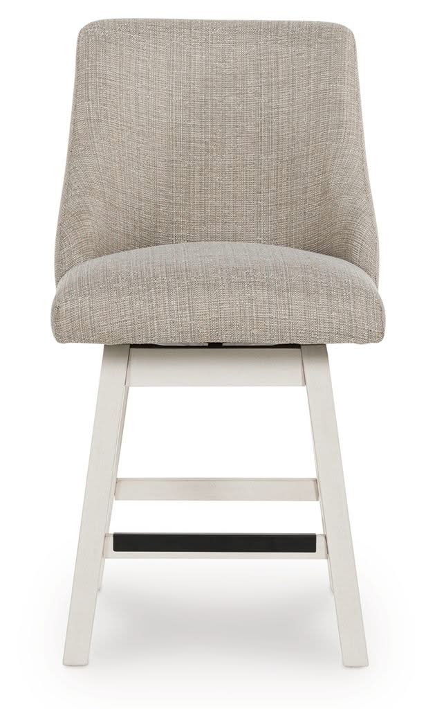 Robbinsdale - Upholstered Swivel Curved Back Barstool (Set of 2) - Antique White