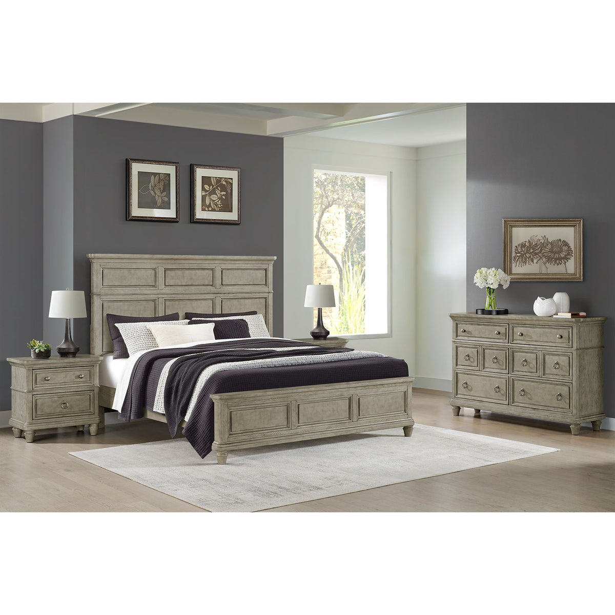 Whit-Ash - Panel Bedroom Set