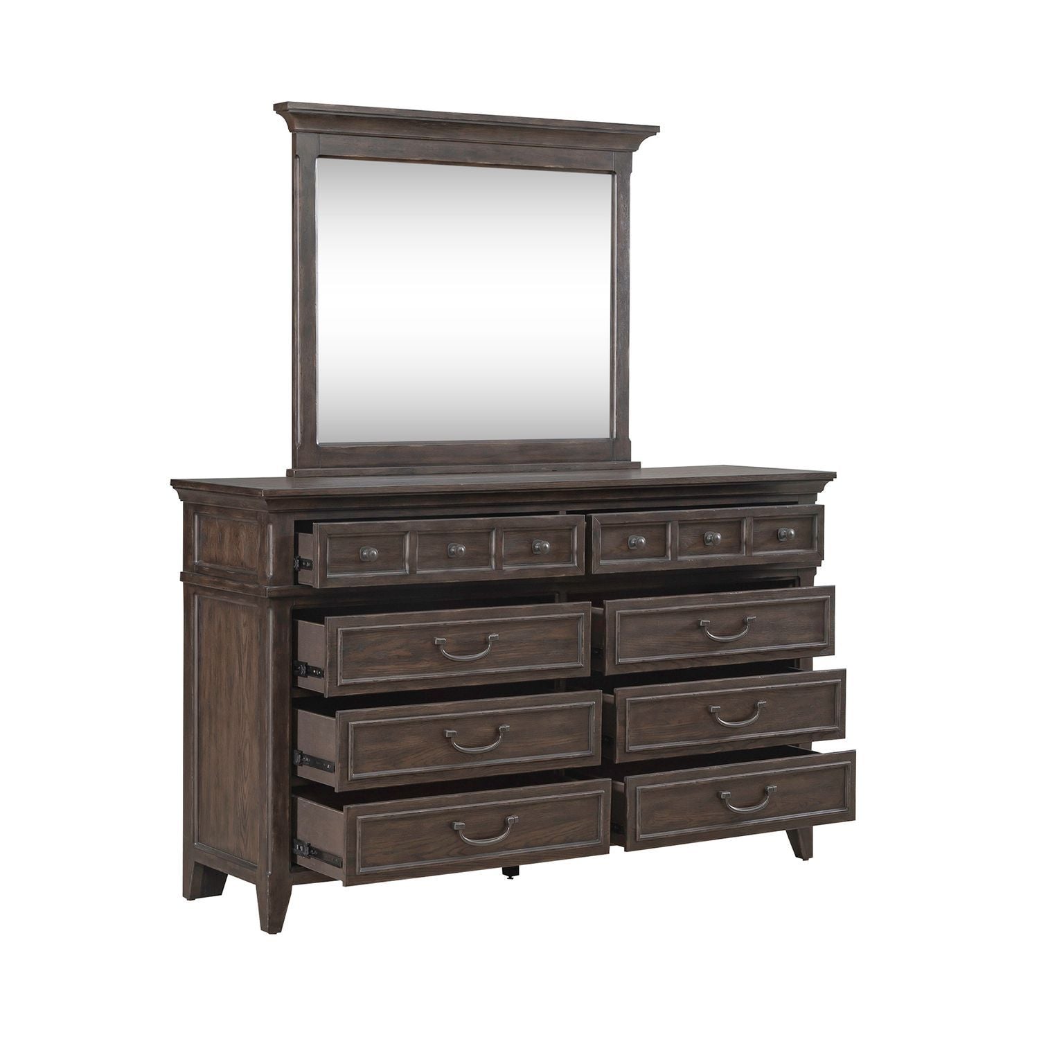 Paradise Valley - Dresser & Mirror - Saddle Brown