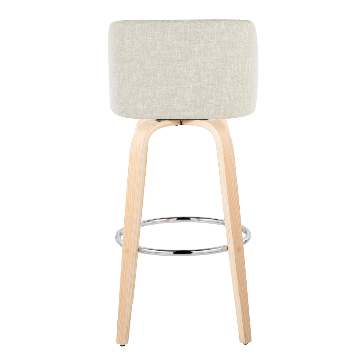 Toriano - Contemporary, Fixed Height Barstool Swivel & Round Footrest (Set of 2)