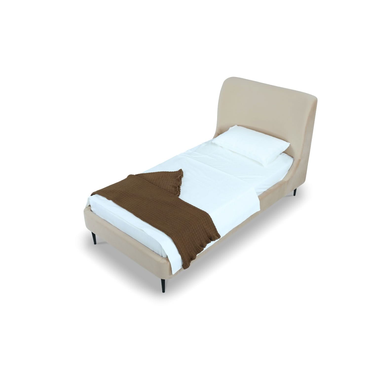 Heather - Upholstered Bed With Curved Headboard