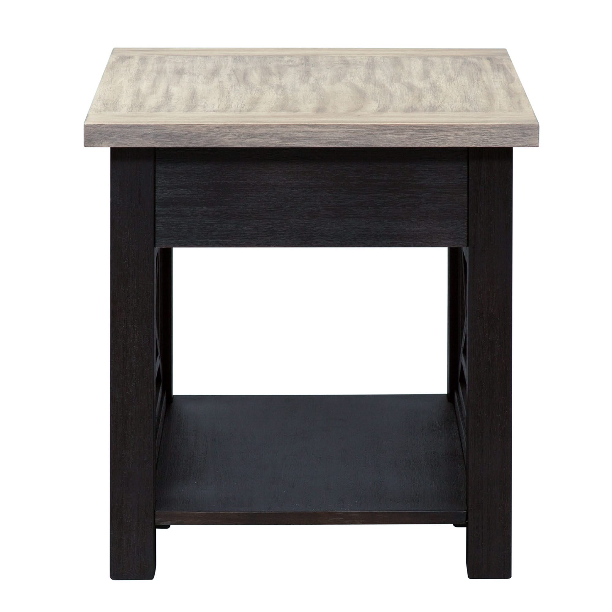 Heatherbrook - Drawer End Table - Charcoal & Ash