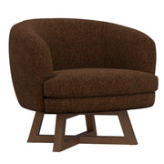 Swivel Accent Chair With Sculptural Base - Red - Exclusive Furniture