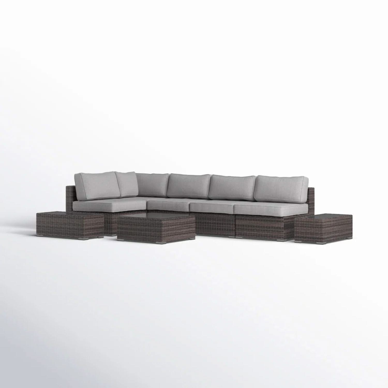 Wicker Sectional Seating Group With Cushions