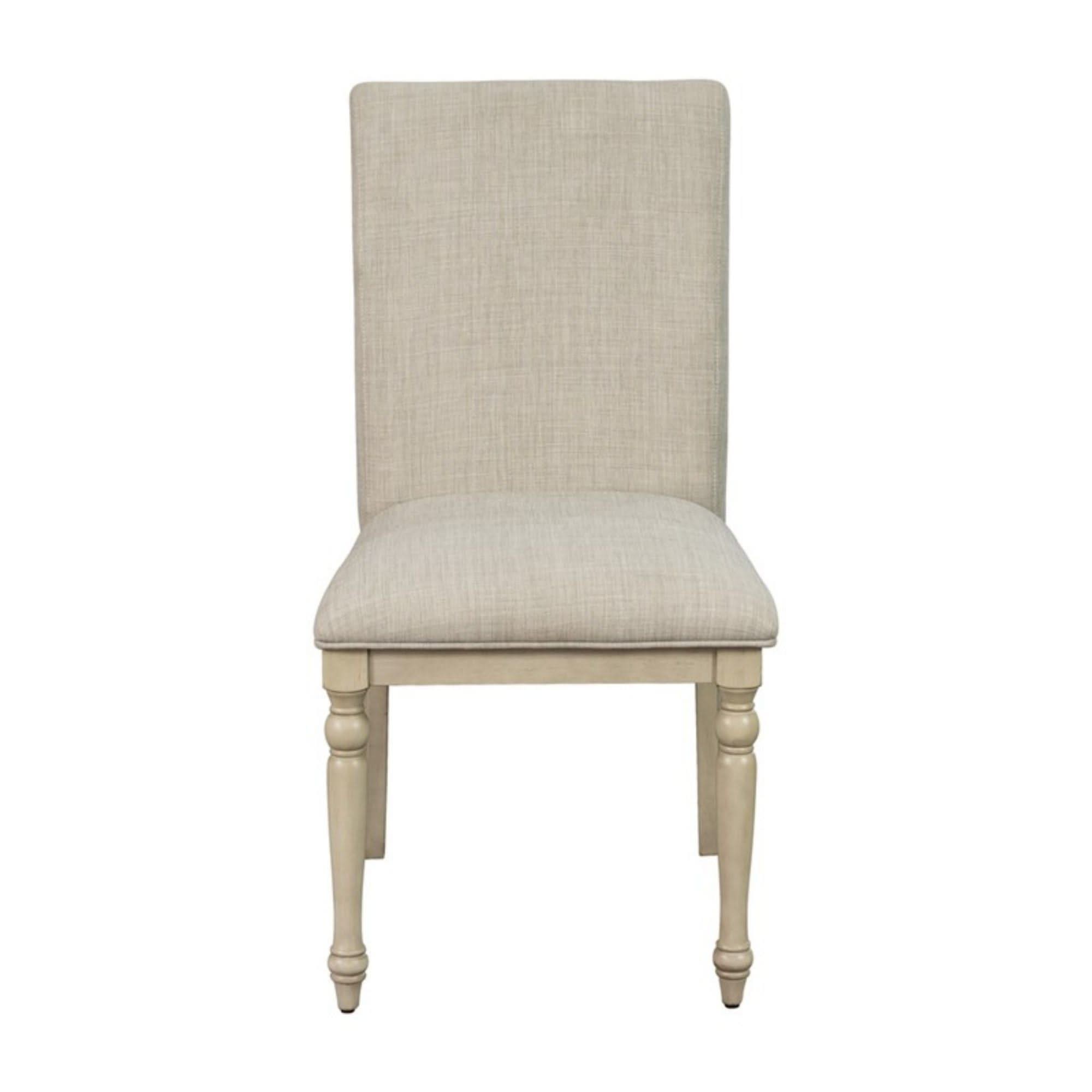 Fiona - Upholstered Dining Chair With Turned Legs (Set of 2) - Light Gray