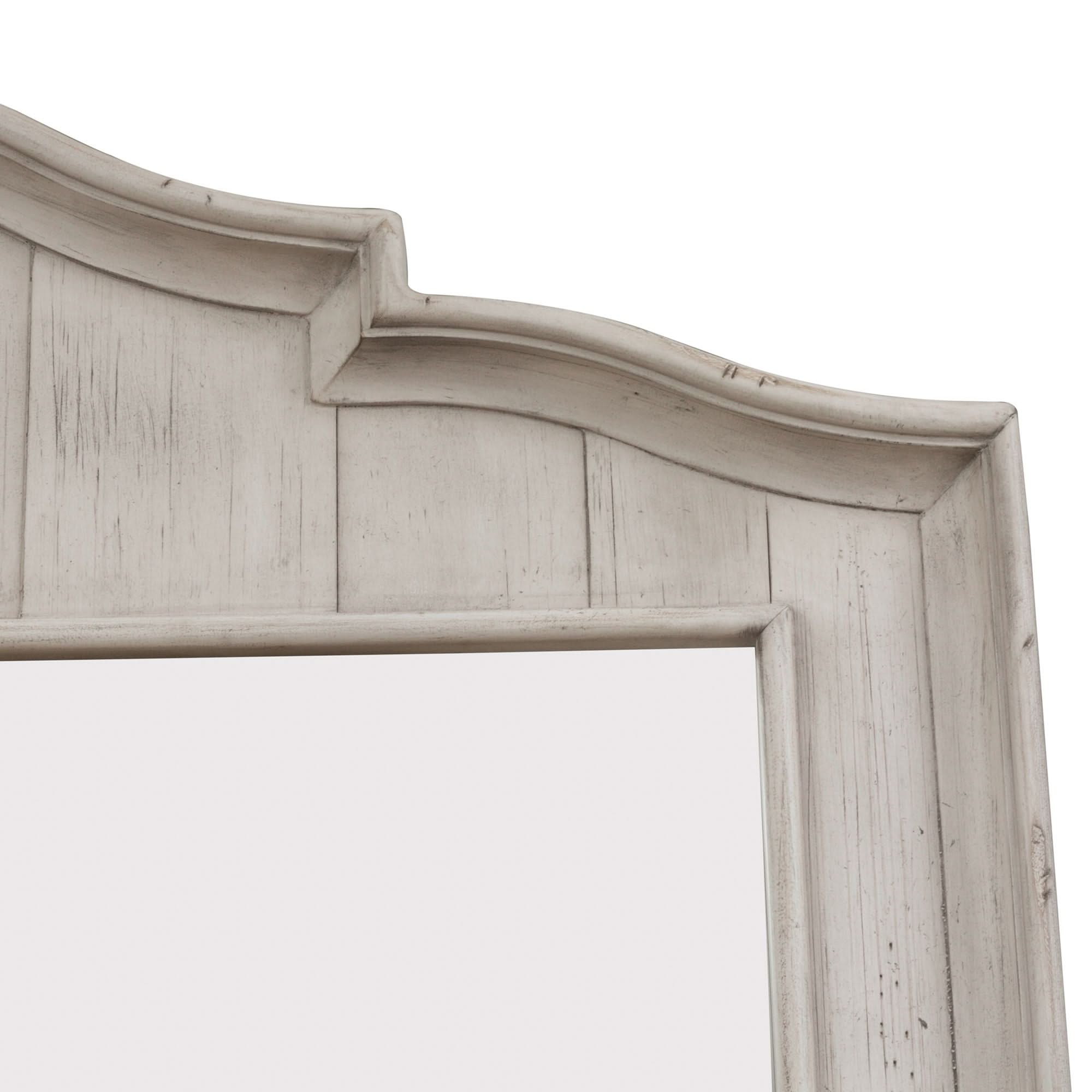 Farmhouse Reimagined - Dresser & Mirror - Antique White / Chestnut Tops