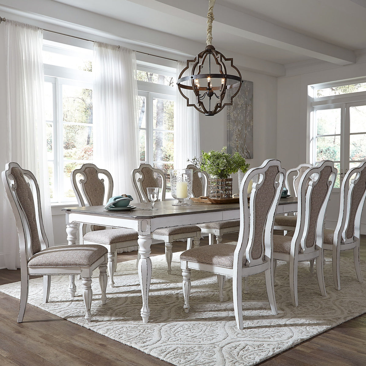 Magnolia Manor - Rectangular Leg Dining Table - Antique White