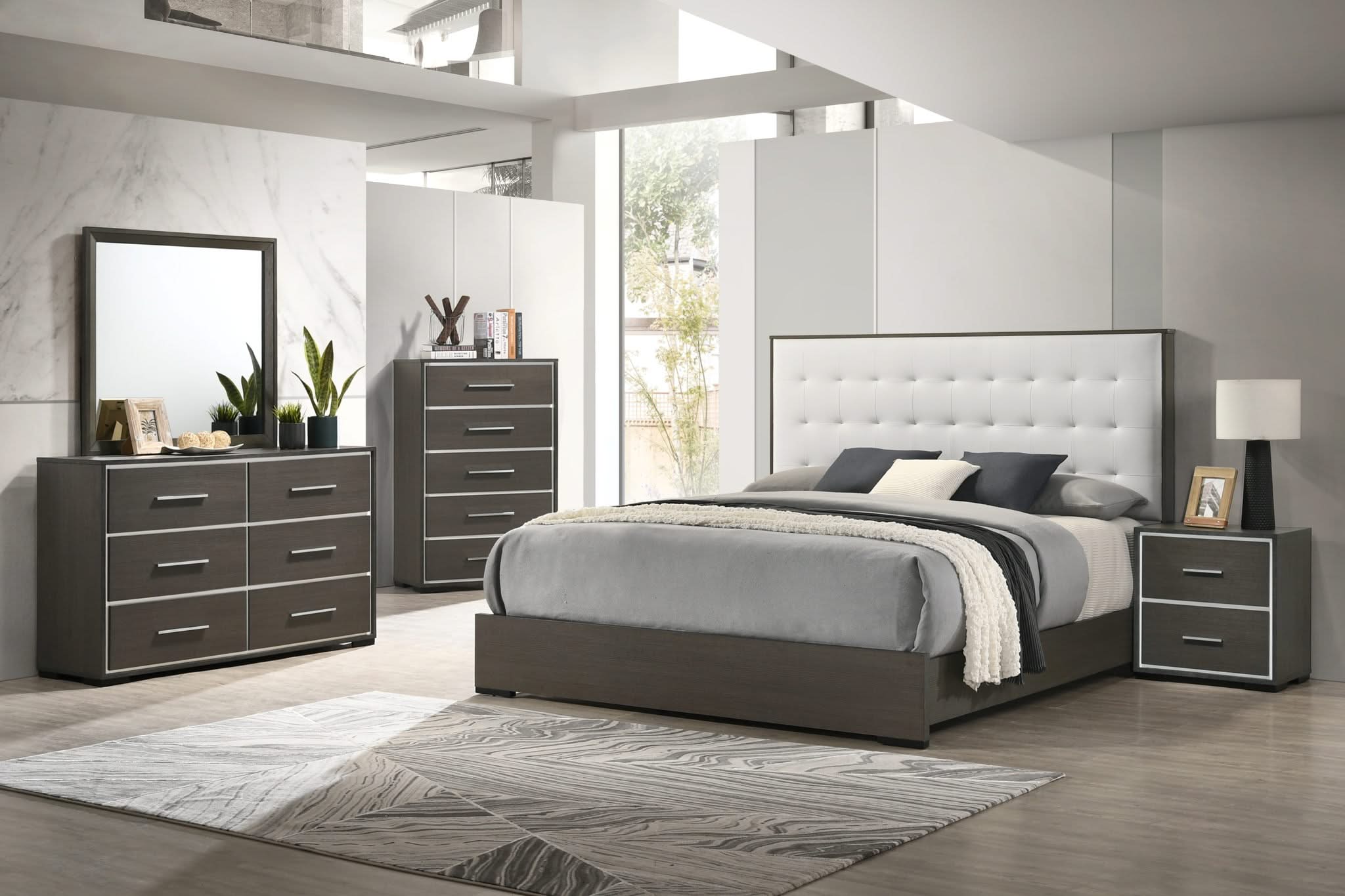 Sharpe - Full 5 Piece Bedroom Set - Dark Gray