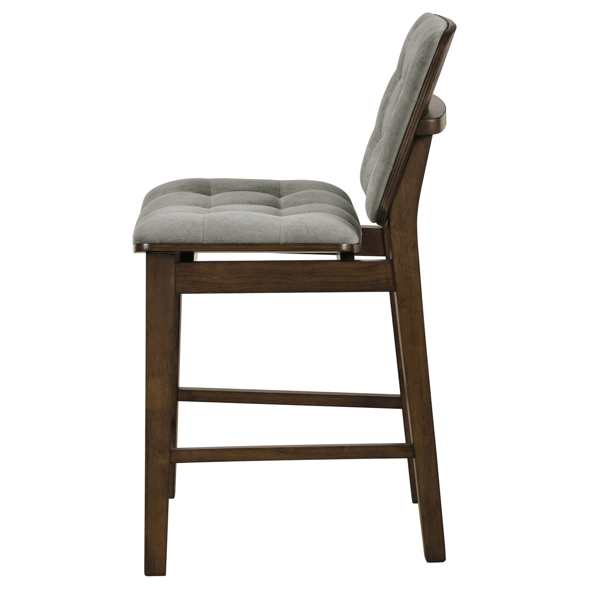 Redbridge Velvet Upholstered Counter Chair Grey and Walnut (Set of 2)