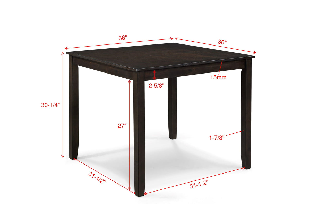 Durham - 5 Piece Dining Set - Espresso