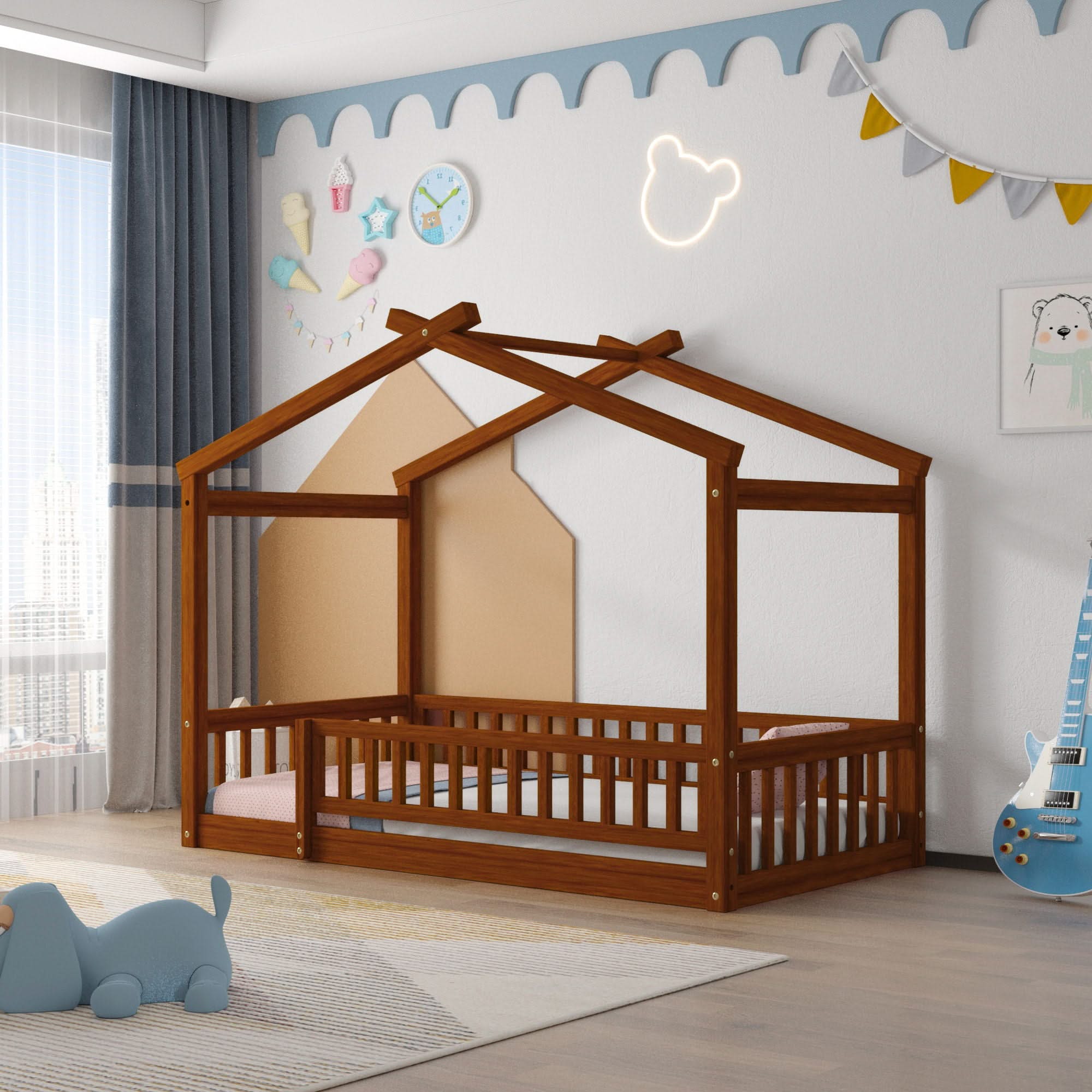 Bed House Bed Frame With Fence