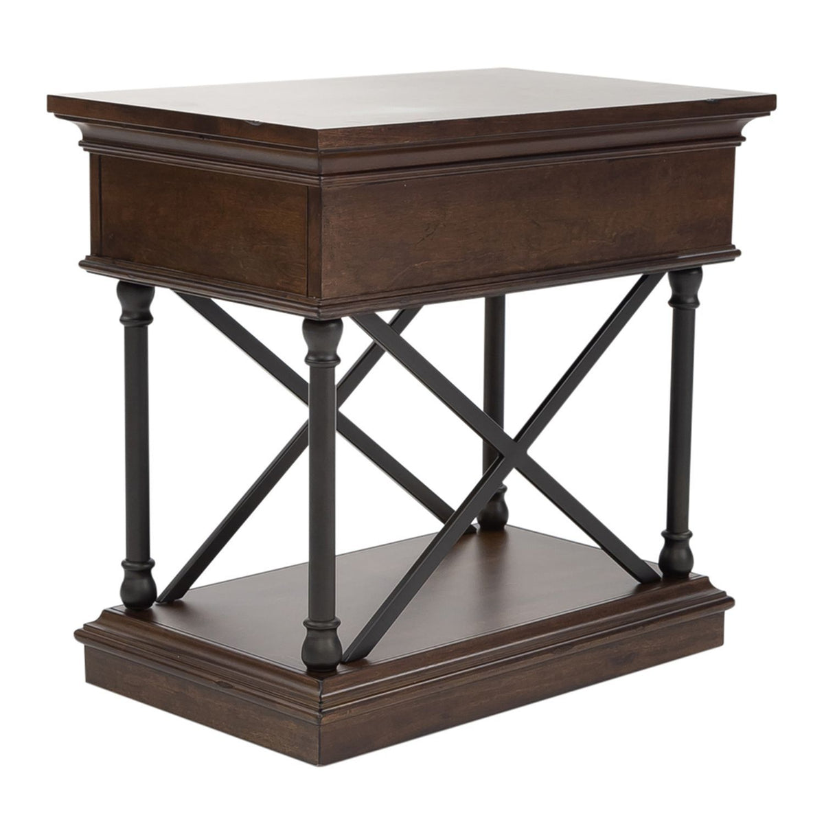 Tribeca - Drawer Chair Side Table - Cordovian Brown
