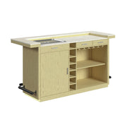 Cambrie - Bar Table With LED - Off-White And Natural