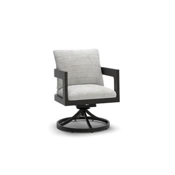 Salina Bay - Swivel Chair With Cushion (Set of 2) - Black / Gray
