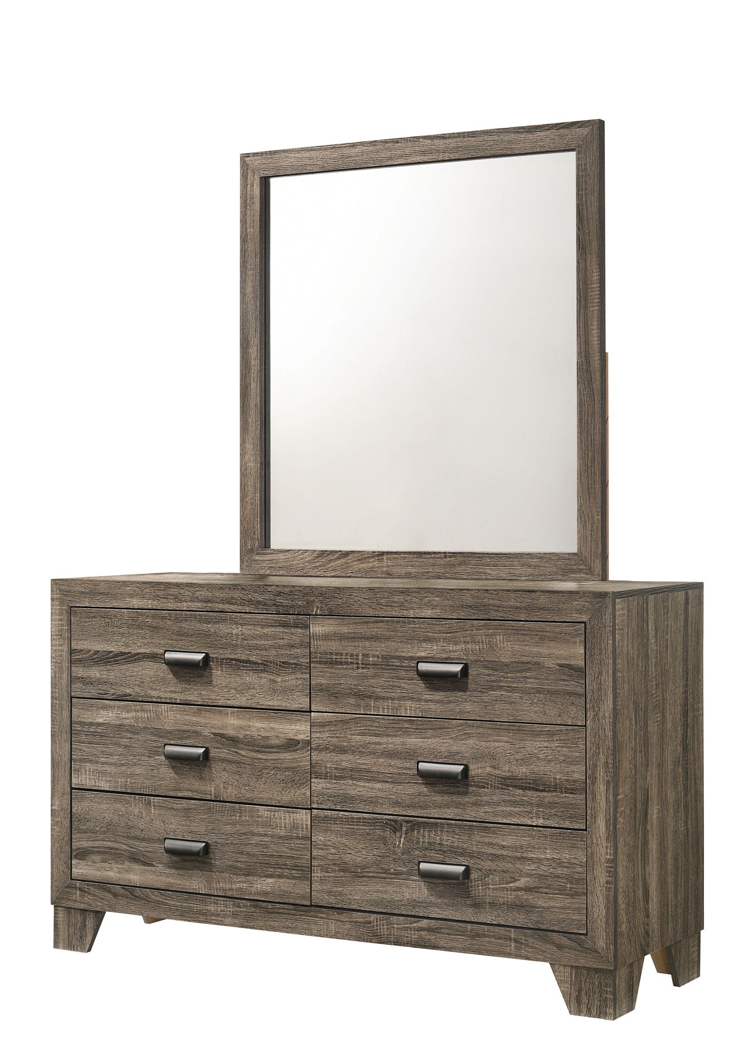 Millie - Full 5 Piece Upholstered Bedroom Set - Warm Gray