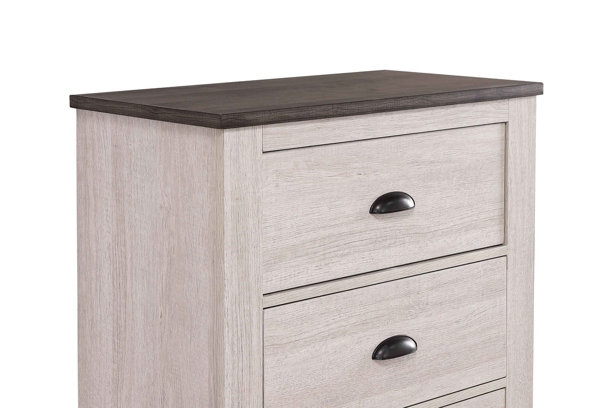Coralee - Queen 5 Piece Bedroom Set - Chalk / Gray