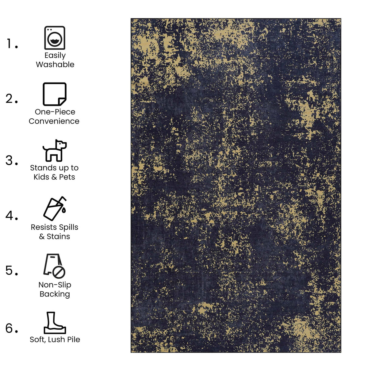 Maval - Stunning Washable Runner Rug