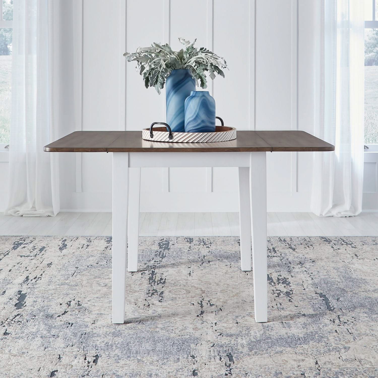 Landale - Drop Leaf Table - Chestnut & White