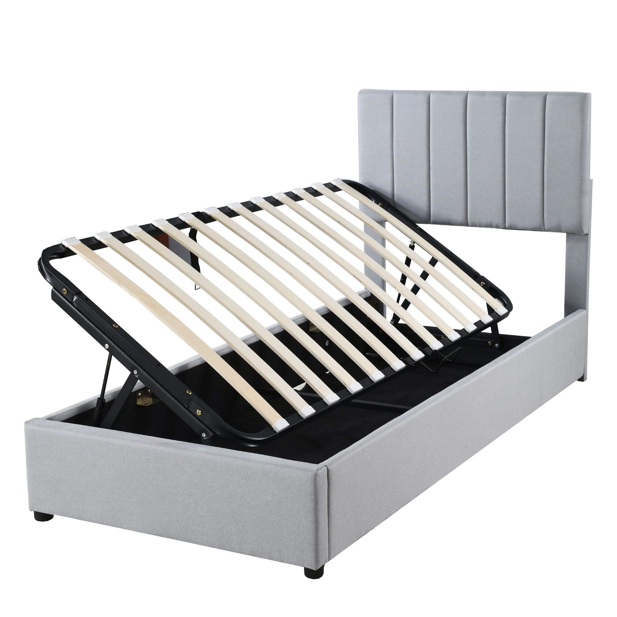 Upholstered Platform Bed With A Hydraulic Storage System