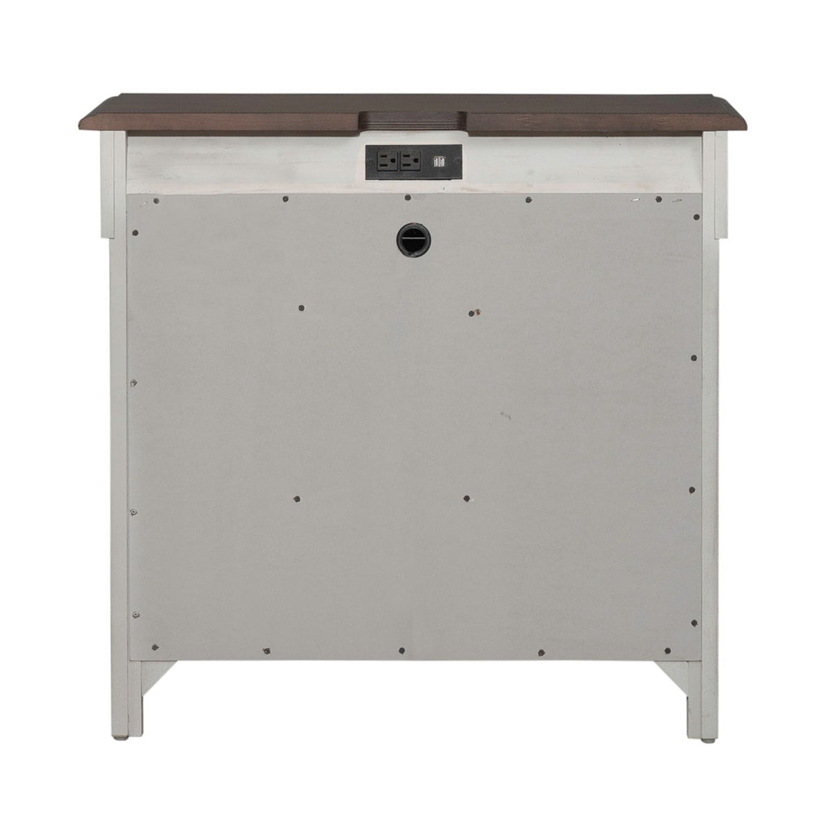 Ivy Hollow - 3 Drawer Bedside Chest With Charging Station - Weathered Linen / Dusty Taupe