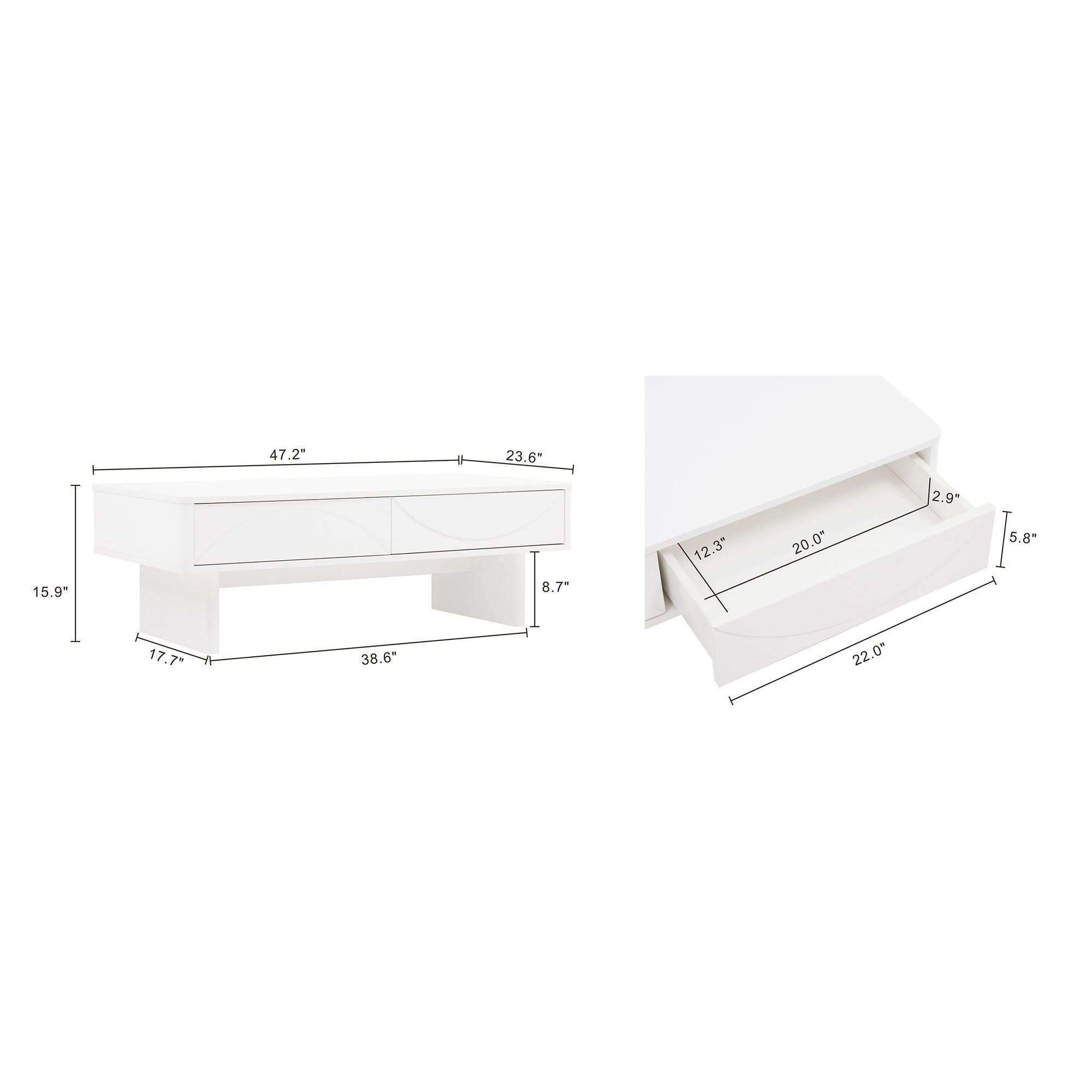 Ella - Coffee Table With 2 Full Extension Drawers