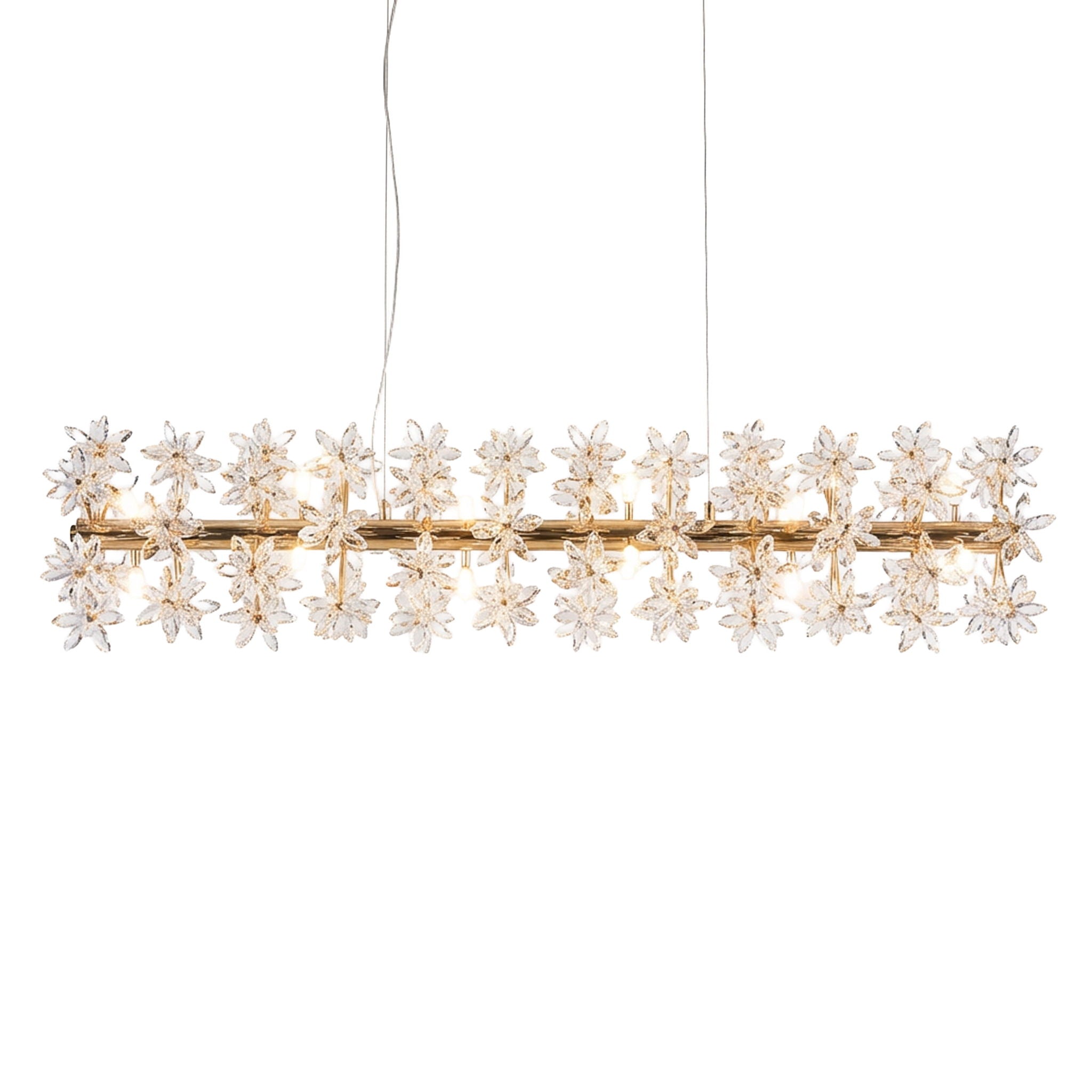 Michael Amini Lighting - Bouquet 18-Light Rectangular Chandelier - Gold