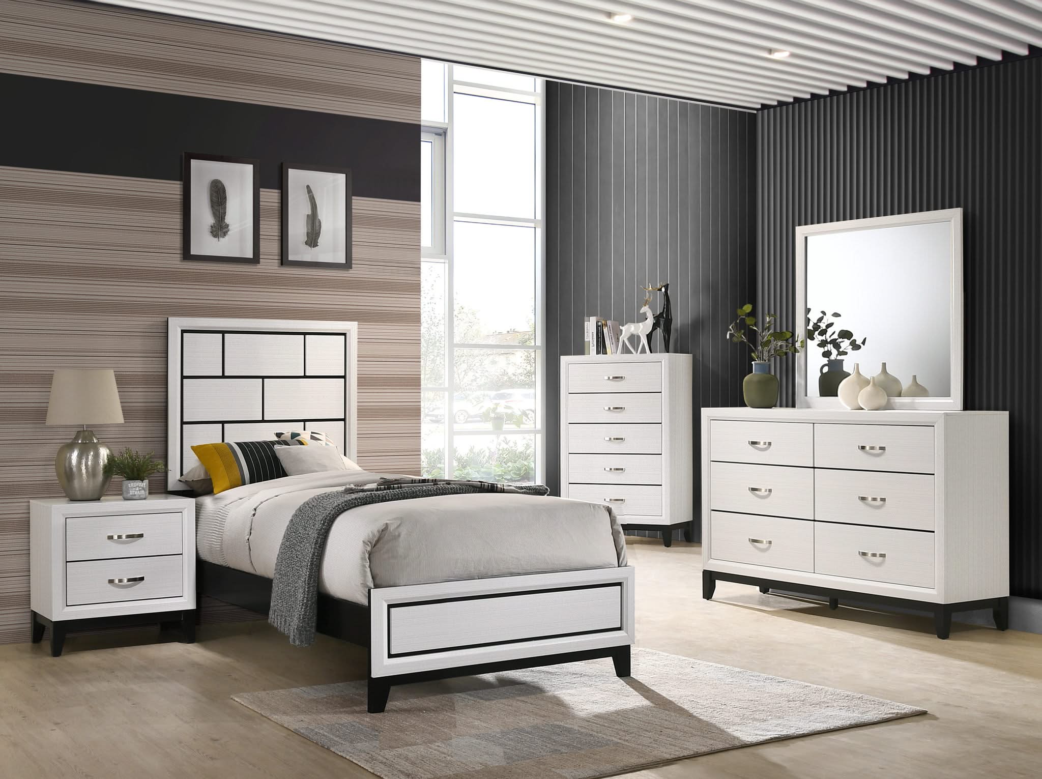 Akerson - Twin 4 Piece Bedroom Set - White