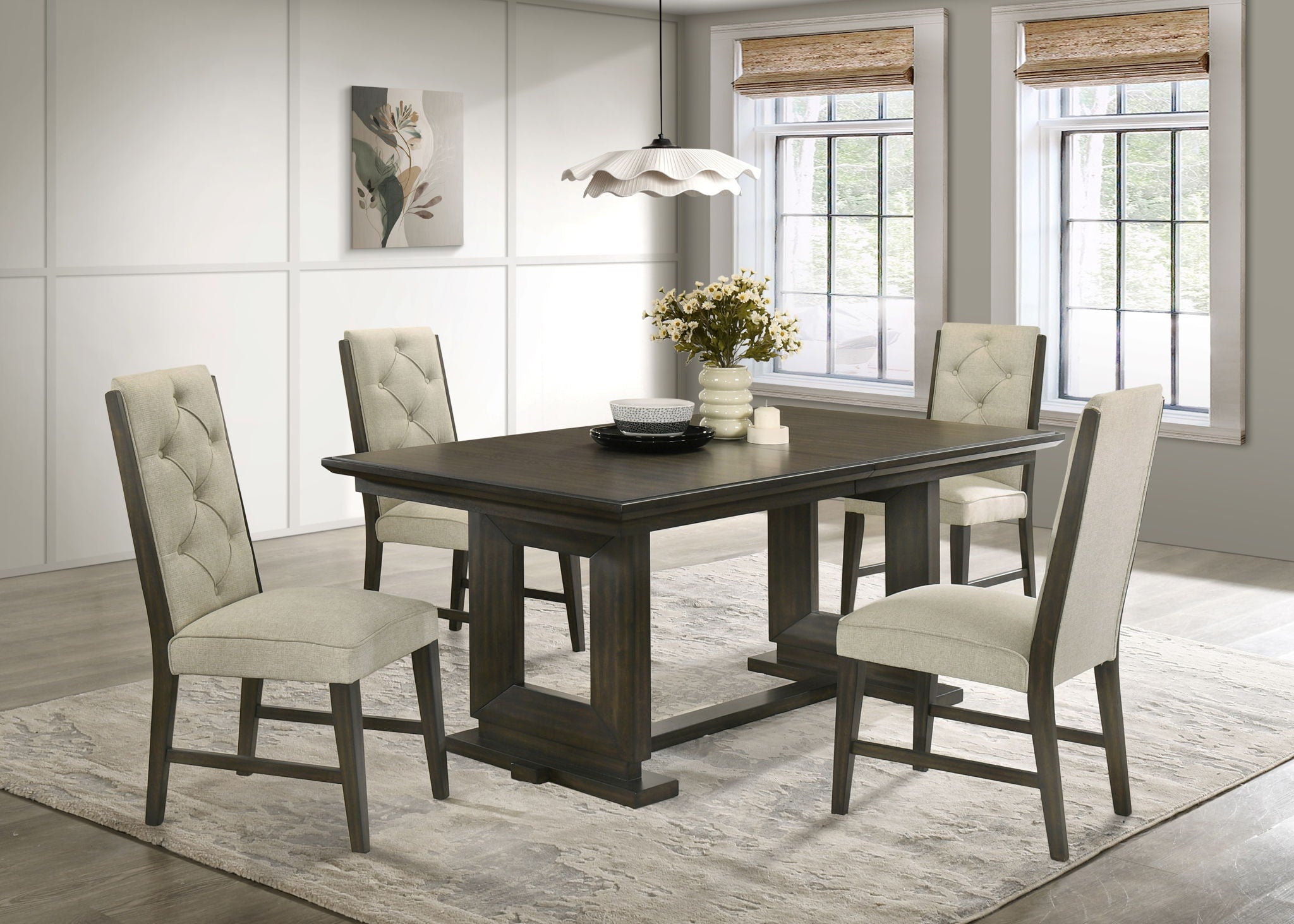 Herbert - Side Chair (Set of 2) - Espresso / Beige