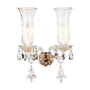 Michael Amini Lighting - Winter Palace 2-Light Traditional Crystal Wall Sconce - Gold / White
