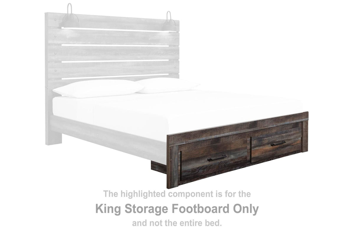 Drystan - King Storage Footboard - Brown / Beige