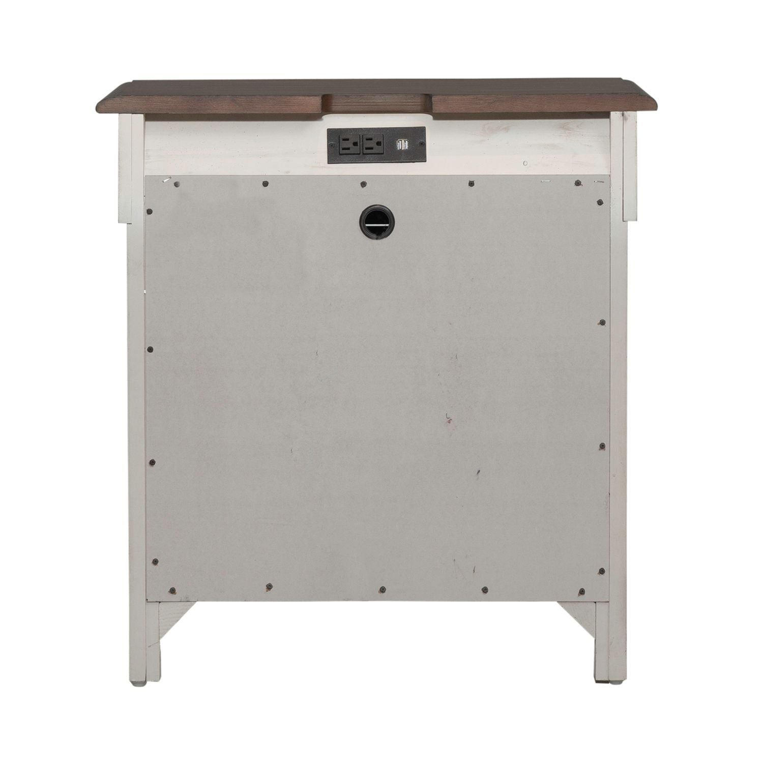 Ivy Hollow - 3 Drawer Nightstand With Charging Station - Weathered Linen / Dusty Taupe