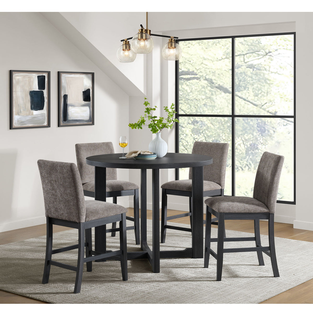 Wakefield - 5 Piece Counter Set (Table And 4 Chairs) - Espresso