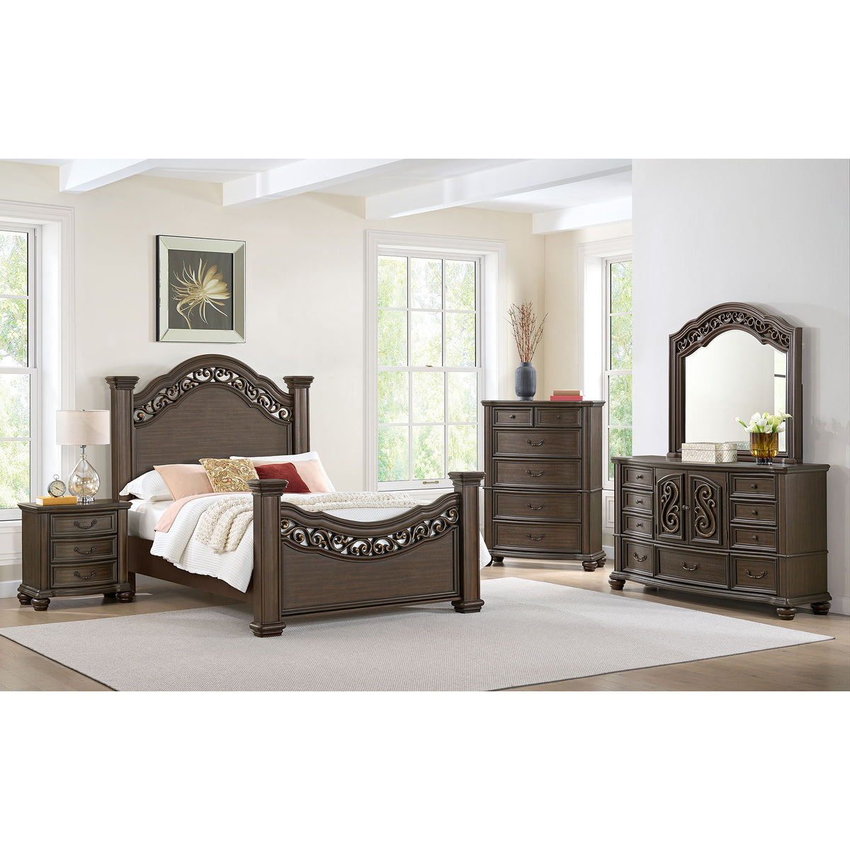 Brunswick - 2-Drawer Nightstand With USB - Mahogany