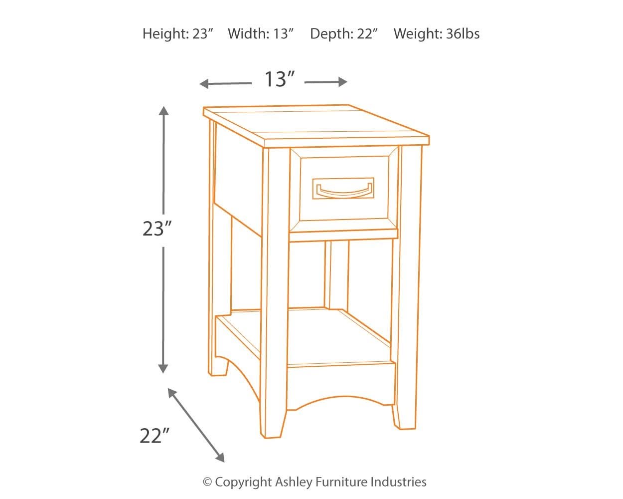 Breegin - Chair Side End Table - 1 Drawer - Brown
