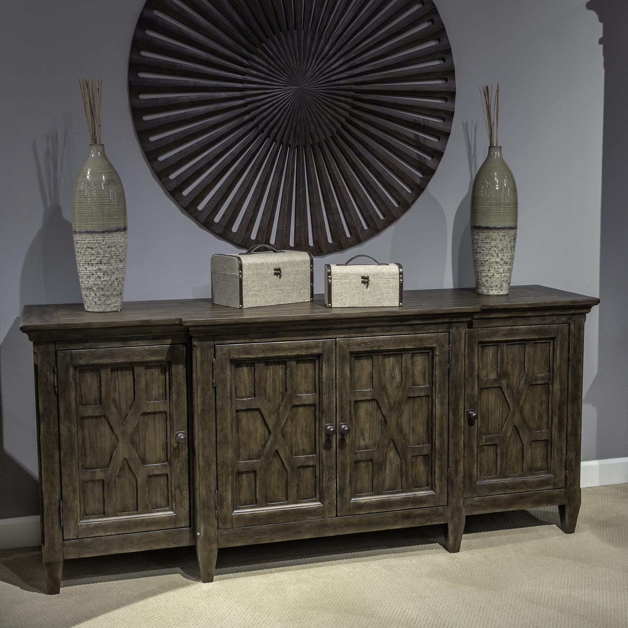 Paradise Valley - 76" TV Console - Saddle Brown
