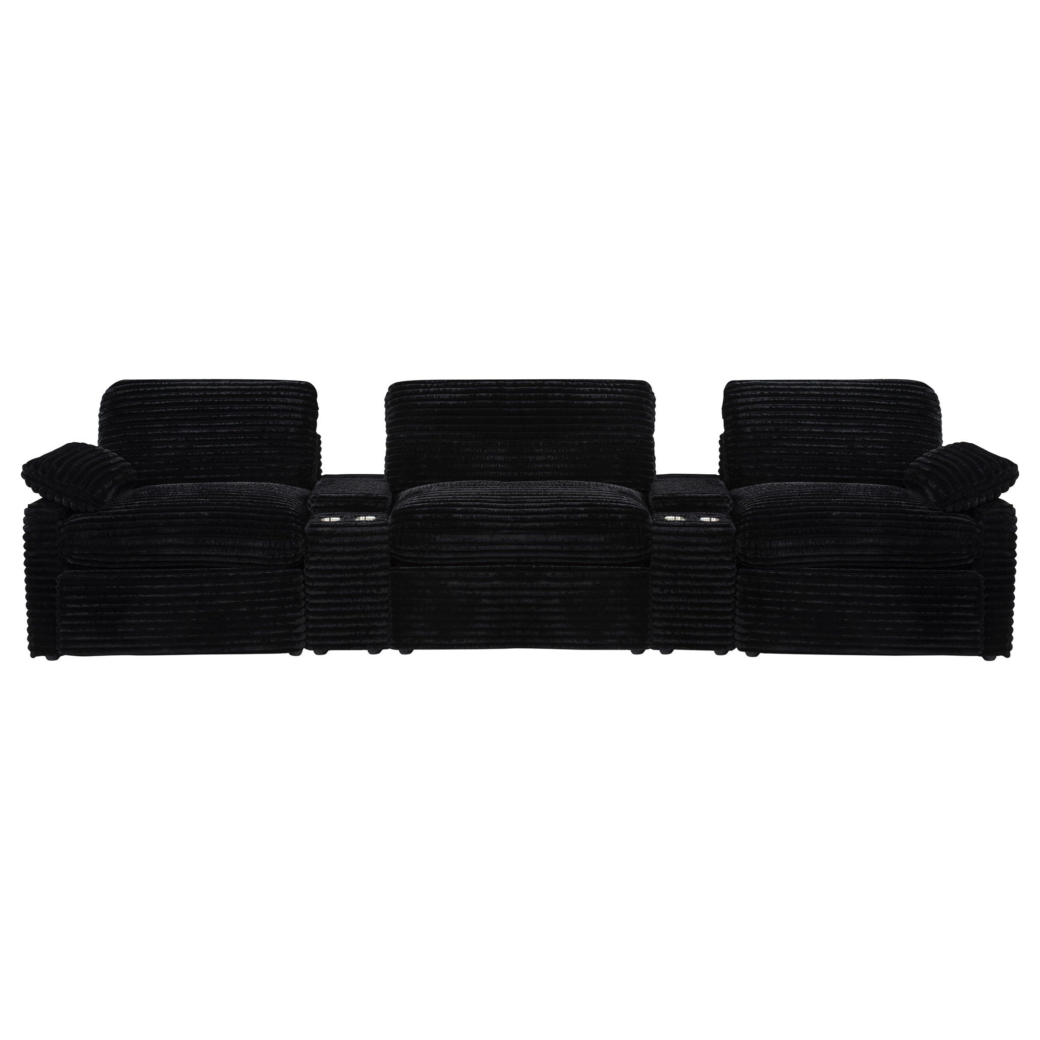 Collins 5-Piece Power Reclining Home Theater Seating Black