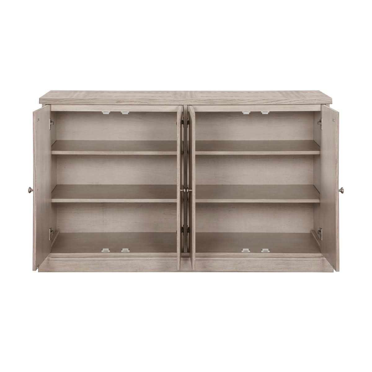 Santa Cruz Light Gray Contemporary Server with Storage Cabinets and Adjustable Shelving