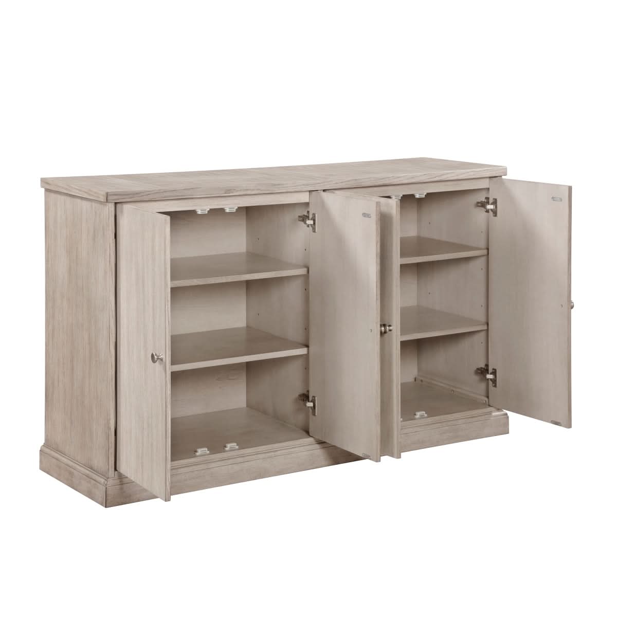 Santa Cruz Light Gray Contemporary Server with Storage Cabinets and Adjustable Shelving