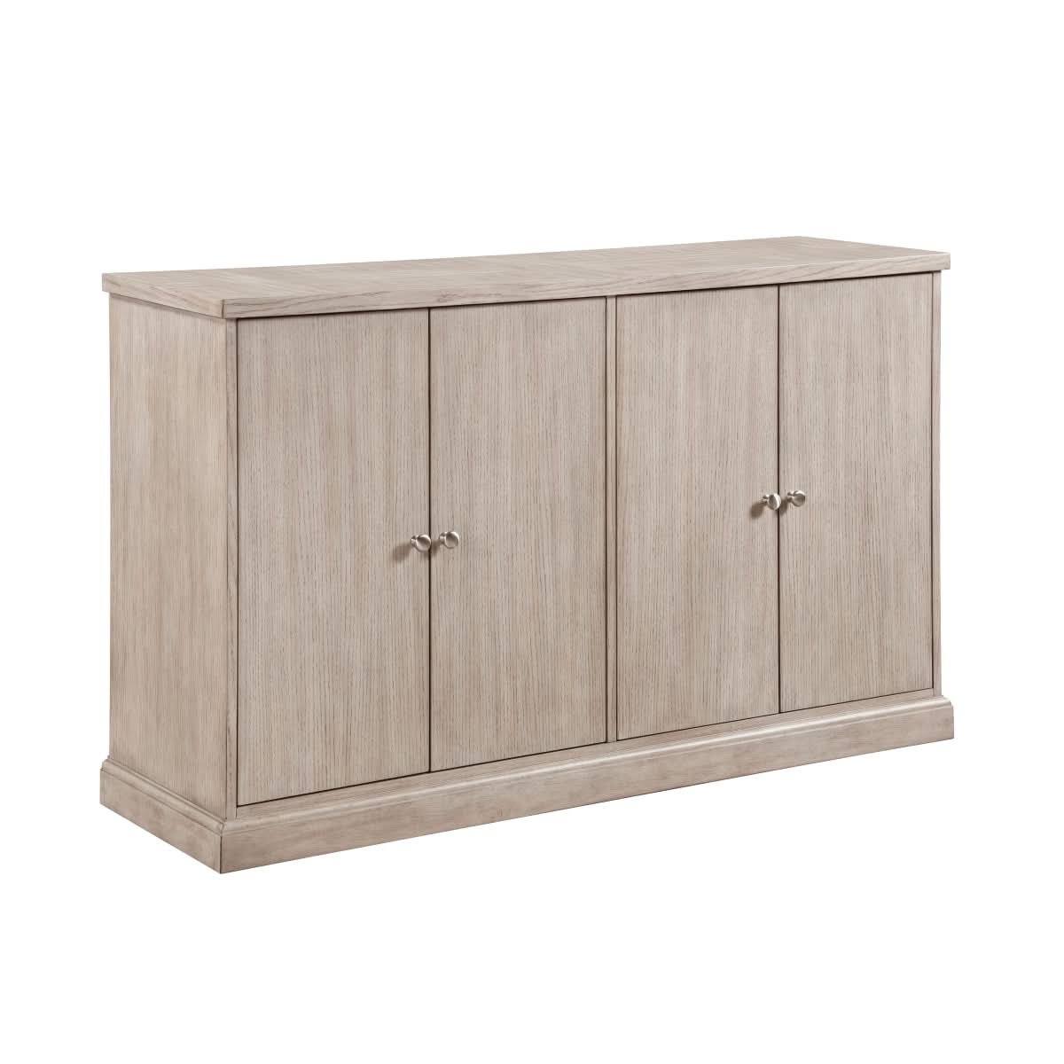 Santa Cruz Light Gray Contemporary Server with Storage Cabinets and Adjustable Shelving