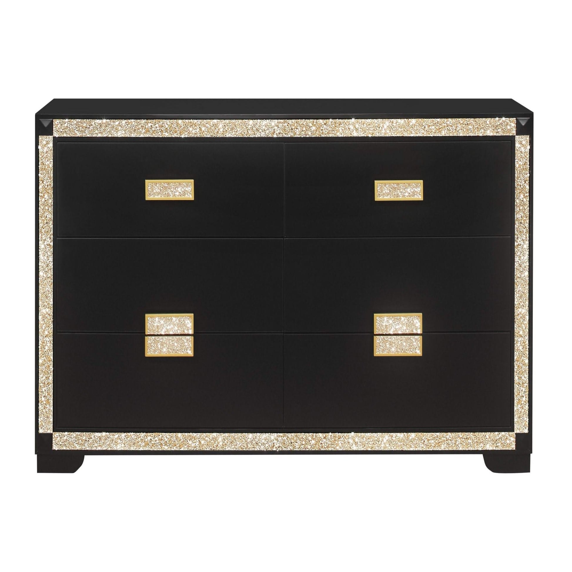 Lively - Dresser With Glitter Detail And Thick Bar Handle Hardware