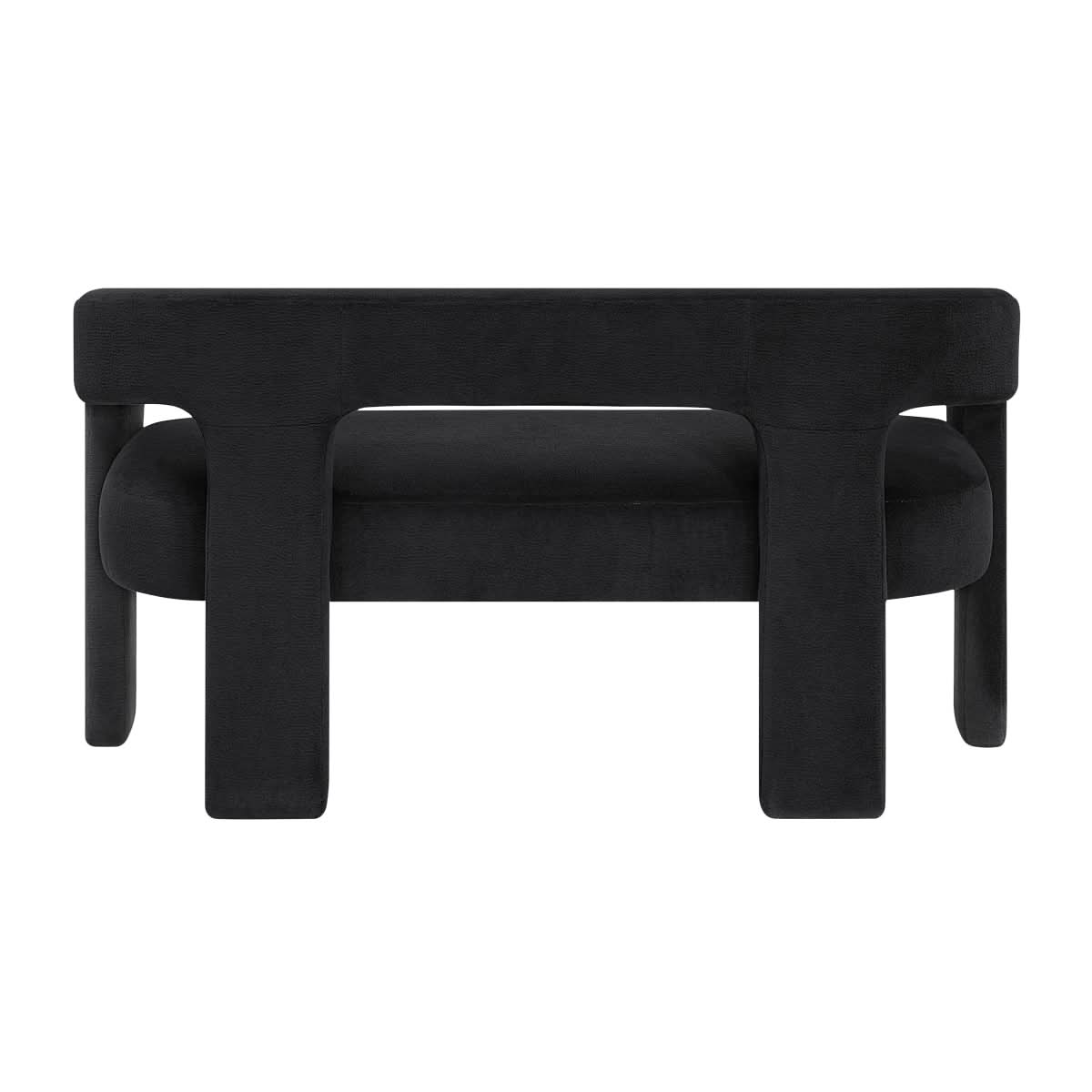 Helen Contemporary Dining Bench in Light Gray Black or Orange with Boucle Upholstery
