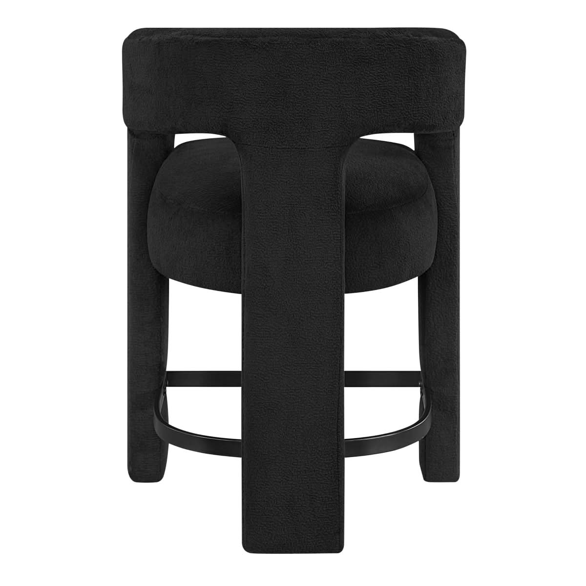 Helen Contemporary Counter Height Stools in Light Gray Black or Orange with Boucle Upholstery