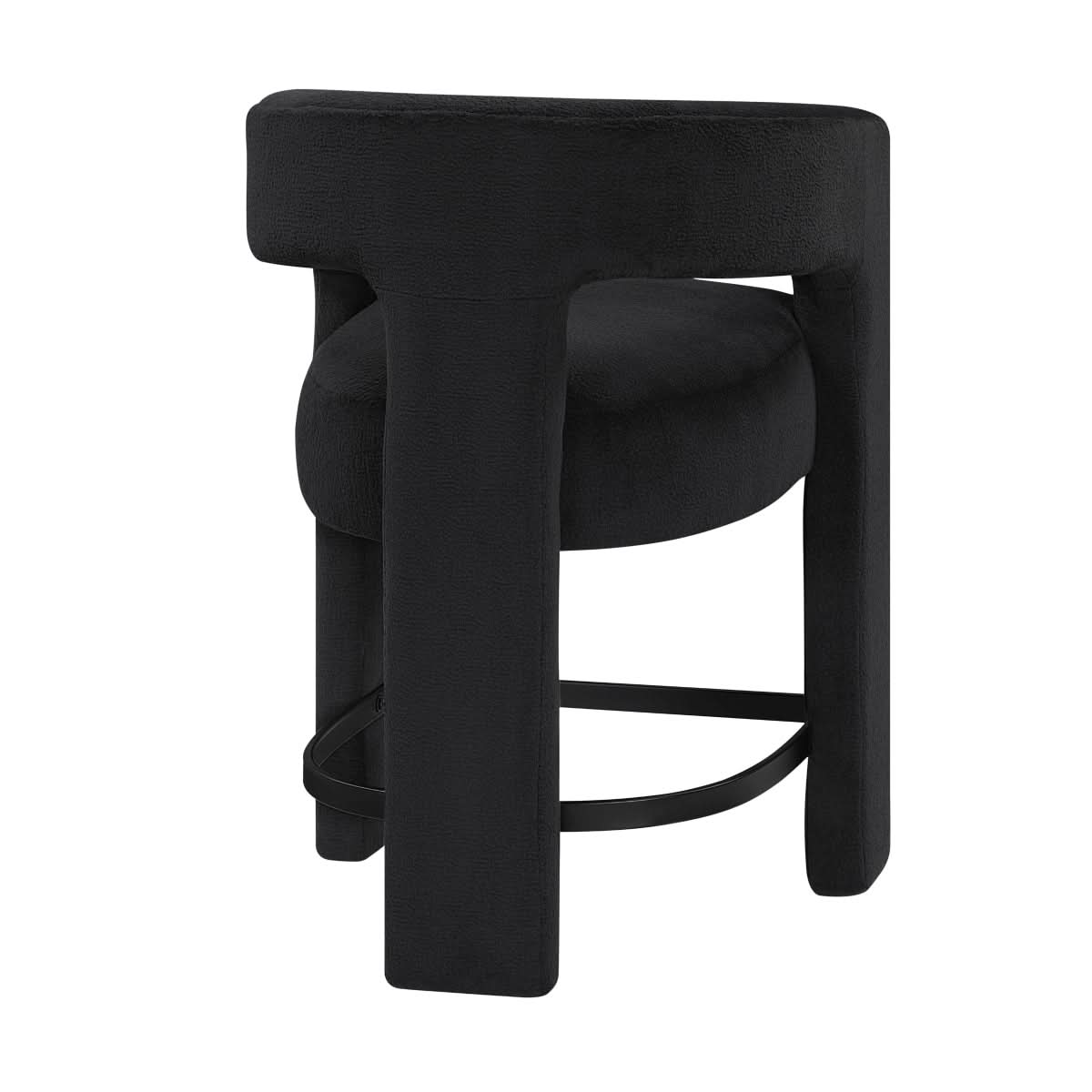 Helen Contemporary Counter Height Stools in Light Gray Black or Orange with Boucle Upholstery