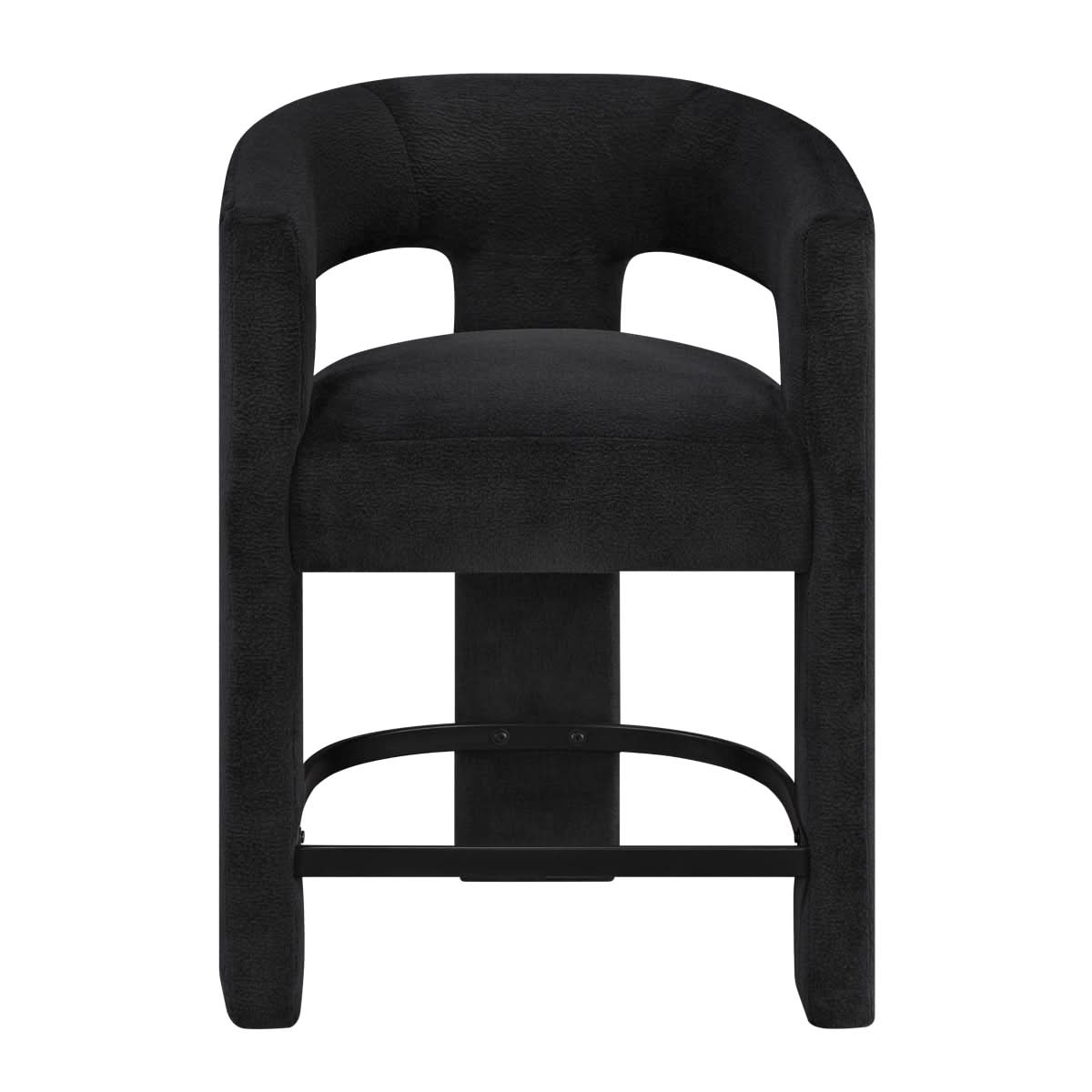 Helen Contemporary Counter Height Stools in Light Gray Black or Orange with Boucle Upholstery