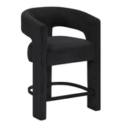 Helen Contemporary Counter Height Stools in Light Gray Black or Orange with Boucle Upholstery