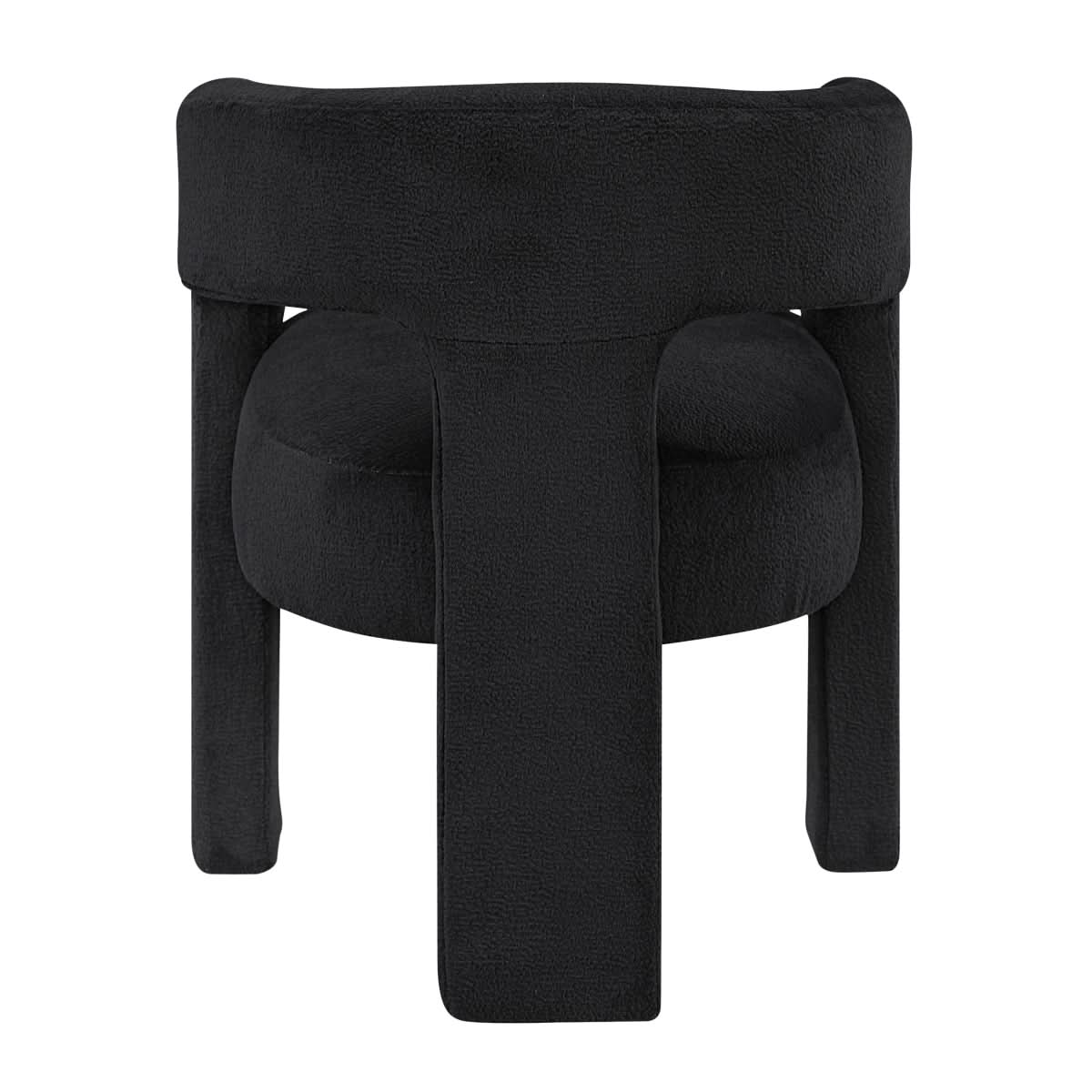 Helen Contemporary Dining Chairs in Light Gray Black or Orange with Boucle Upholstery