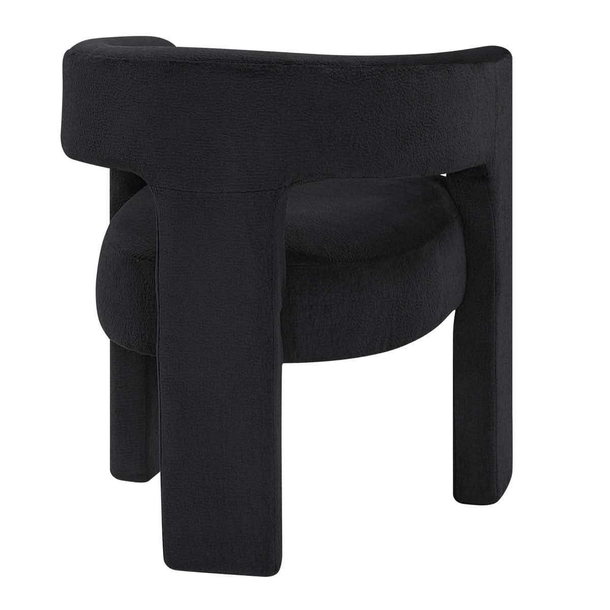 Helen Contemporary Dining Chairs in Light Gray Black or Orange with Boucle Upholstery