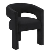 Helen Contemporary Dining Chairs in Light Gray Black or Orange with Boucle Upholstery