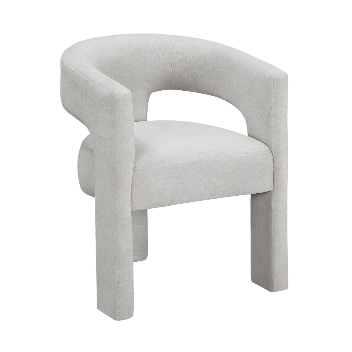 Helen Contemporary Dining Chairs in Light Gray Black or Orange with Boucle Upholstery
