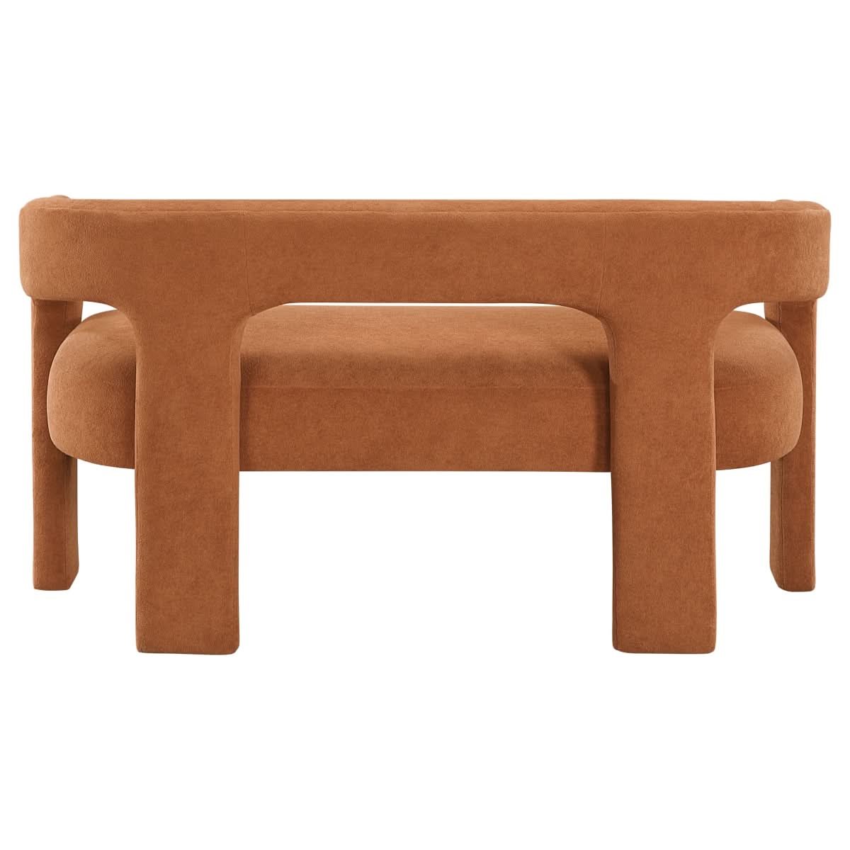 Helen Contemporary Dining Bench in Light Gray Black or Orange with Boucle Upholstery